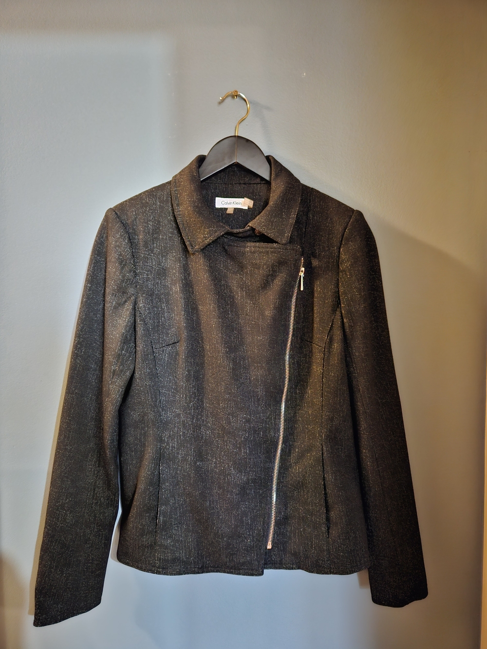 Calvin Klein Women's Black Zip-Front Jacket